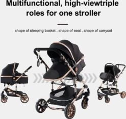 Luxe Kinderwagen 3 In 1 - Wandelwagen - Kinderwagen 3-in-1 Incl Autostoel - Kinderwagen Maxi Cosi – Buggy 3 In 1 - Newborn - Zwart/goud -Winkel Voor Babyproducten 1200x1130 10