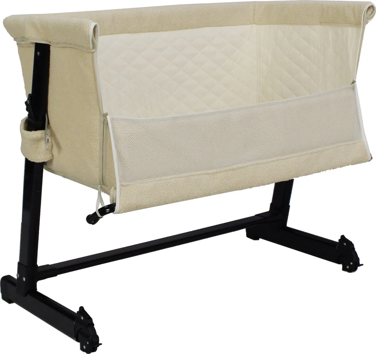 Born Lucky Sleepy Co Sleeper / Aanschuifwieg - Wieg - In Hoogte Verstelbaar - Verrijdbaar - Teddy Cream 5 Born Lucky Sleepy Co Sleeper / Aanschuifwieg - Wieg - In Hoogte Verstelbaar - Verrijdbaar - Teddy Cream - Afbeelding 3