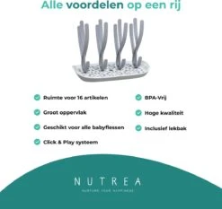 Nutrea EasyDry – Flessen Droogrek Baby – Afdruiprek Babyfles – Droogrek Voor Flessen – Inclusief Lekbak – Grijs/Wit 13 Nutrea EasyDry – Flessen Droogrek Baby – Afdruiprek Babyfles – Droogrek Voor Flessen – Inclusief Lekbak – Grijs/Wit -Winkel Voor Babyproducten 1200x1131 7