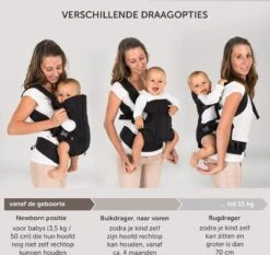 Fillikid Draagzak/Doek - 4 In 1 Ergonomische Buikdrager En Rugdrager - Zwart -Winkel Voor Babyproducten 1200x1131 9