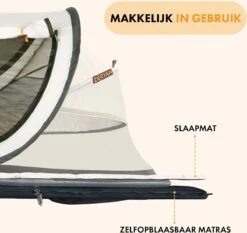 Deryan Peuter Luxe Campingbedje – Inclusief Zelfopblaasbare Matras - Cream -Winkel Voor Babyproducten 1200x1132 11