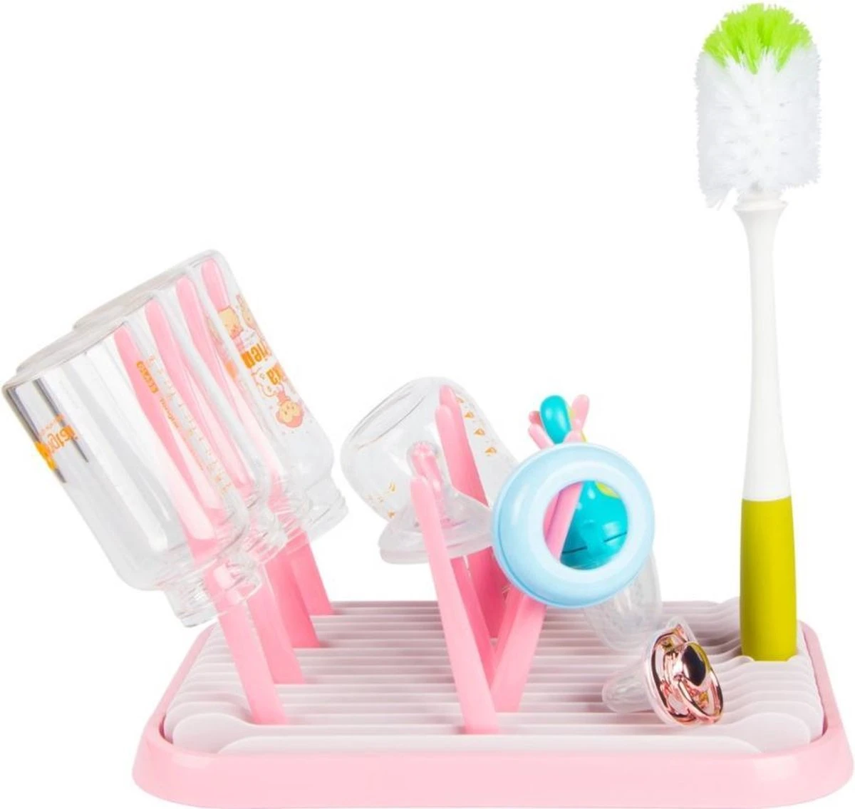 Nevi Afdruiprek Met Lekbak - Afdruipmat Voor 10 Flessen - Opvouwbaar Droogrek Babyfles - Inclusief Afwasborstel 11 Nevi Afdruiprek Met Lekbak - Afdruipmat Voor 10 Flessen - Opvouwbaar Droogrek Babyfles - Inclusief Afwasborstel - Afbeelding 9