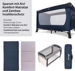 Hauck Dream N Play Plus Campingbedje Set - Met Matras En Muggennet - Navy -Winkel Voor Babyproducten 1200x1136 19