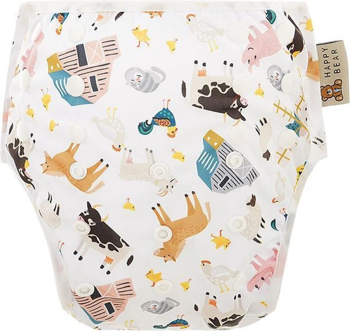 HappyBear - Zwemluier Boerderij | 0-3 Jaar - Wasbaar - Onesize 3 HappyBear - Zwemluier Boerderij | 0-3 Jaar - Wasbaar - Onesize