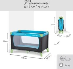 Hauck Dream N Play Campingbedje - Waterblue 26 Hauck Dream N Play Campingbedje - Waterblue -Winkel Voor Babyproducten 1200x1139 4