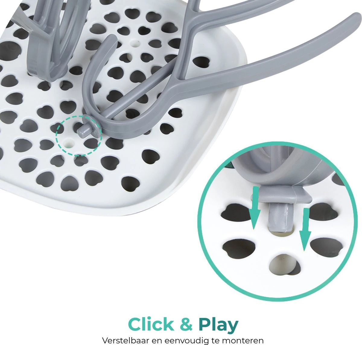 Nutrea EasyDry – Flessen Droogrek Baby – Afdruiprek Babyfles – Droogrek Voor Flessen – Inclusief Lekbak – Grijs/Wit 5 Nutrea EasyDry – Flessen Droogrek Baby – Afdruiprek Babyfles – Droogrek Voor Flessen – Inclusief Lekbak – Grijs/Wit - Afbeelding 3