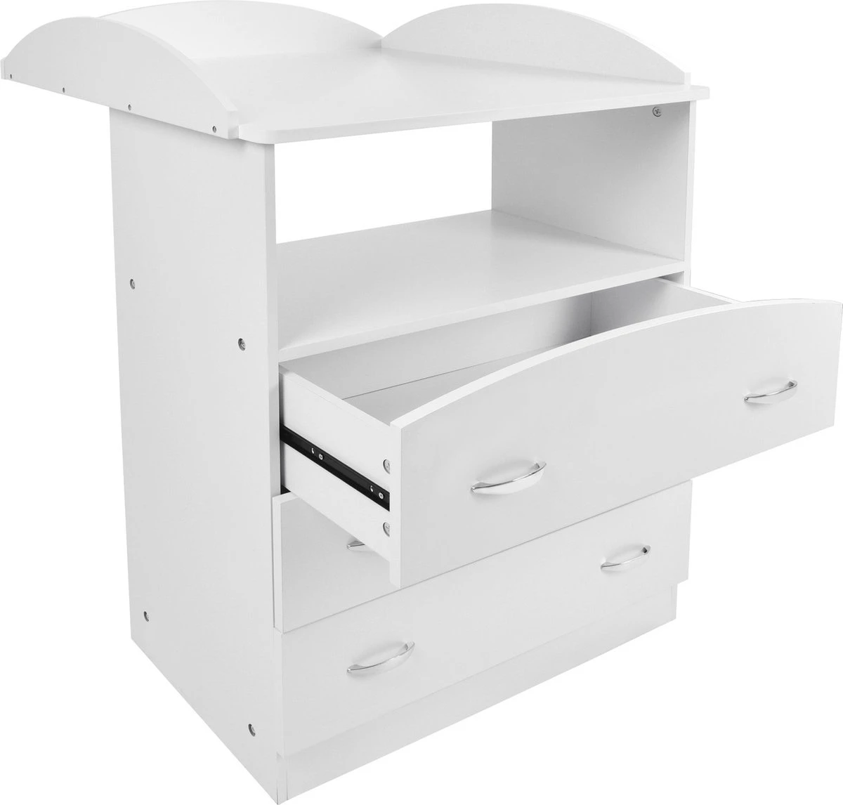 GoodVibes - Ruime Babycommode Met 3 Grote Laden En Compartiment - 85x71x96 Cm - Wit 12 GoodVibes - Ruime Babycommode Met 3 Grote Laden En Compartiment - 85x71x96 Cm - Wit - Afbeelding 10