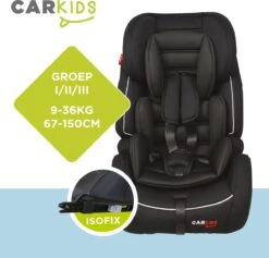 Carkids Verstelbaar Kinderautostoeltje Zwart En Wit | Kinderautostoel Groep 1-2-3 Met Isofix En Top Tether Connector | Kinderen Van 9 Maanden -12 Jaar | 9-36 Kg -Winkel Voor Babyproducten 1200x1150 7