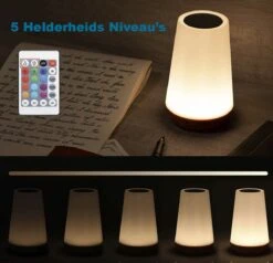 Merkloos USB Oplaadbaar Nachtlampje Met Afstandsbediening, Wit Warm Licht En 13 RGB Kleuren - Wake-up Light - Sfeerlamp - LED Verlichting - Leeslamp - Tafellamp - Bedlamp Voor Baby, Kinderen & Volwassenen - Dimbaar - Touch Control - 15CM -Winkel Voor Babyproducten 1200x1154 3