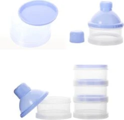 Merkloos Melkpoeder Doseerdoosje - Set Van 2 - BPA Vrij - Blauw - 4 Lagen -Melkpoeder Toren - Babypoeder Bewaarbakje - Reisbox - Dispenser - Poedertoren -Winkel Voor Babyproducten 1200x1155 4