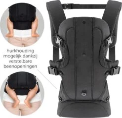 Fillikid Draagzak/Doek - 4 In 1 Ergonomische Buikdrager En Rugdrager - Zwart -Winkel Voor Babyproducten 1200x1155 9