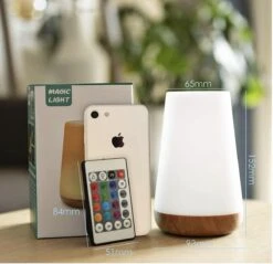 Merkloos USB Oplaadbaar Nachtlampje Met Afstandsbediening, Wit Warm Licht En 13 RGB Kleuren - Wake-up Light - Sfeerlamp - LED Verlichting - Leeslamp - Tafellamp - Bedlamp Voor Baby, Kinderen & Volwassenen - Dimbaar - Touch Control - 15CM -Winkel Voor Babyproducten 1200x1162 4