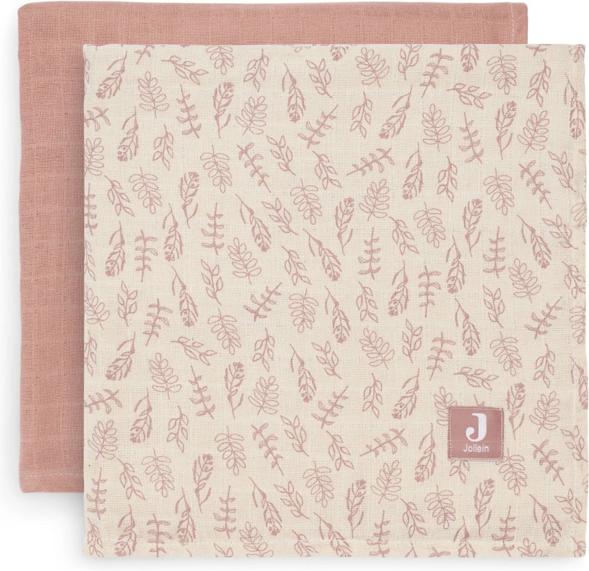 Jollein Hydrofiel Multidoek Meadow 115x115cm - Rosewood - 2 Stuks 3 Jollein Hydrofiel Multidoek Meadow 115x115cm - Rosewood - 2 Stuks