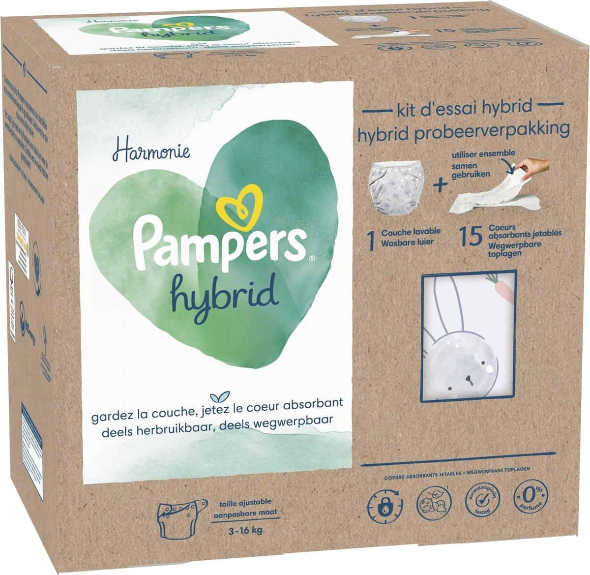 Pampers® Pampers - Harmonie Hybrid - Wasbare Luier - Probeerverpakking 6 Pampers® Pampers - Harmonie Hybrid - Wasbare Luier - Probeerverpakking - Afbeelding 4