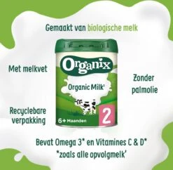 Organix 2 (6+ Maanden) Biologische Opvolgmelk - 3x 700g - Met Melkvet - Zonder Palmolie - Bevat Vitamines C & D - Biologische Flesvoeding - Recyclebare Verpakking -Winkel Voor Babyproducten 1200x1177 11