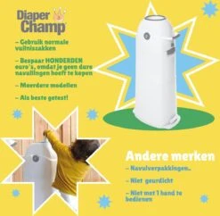 Luieremmer Large Zilver - Groot - Zonder Navulling - Geschikt Voor Pampers En Huggies - Stoma -Winkel Voor Babyproducten 1200x1177 7