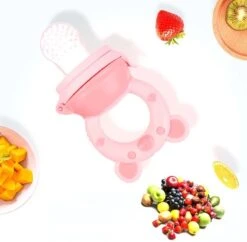 Merkloos Babyfles Met Lepel-baby/kinderbestek-100ml-BPA Vrij + 2 Bijtring/fruitspenen-rose -Winkel Voor Babyproducten 1200x1178 9