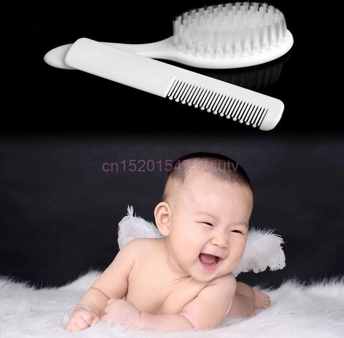 Merkloos Babyborstel En Babykam - Wit - Zeer Zachte Haartjes - Voor Baby's 4 Merkloos Babyborstel En Babykam - Wit - Zeer Zachte Haartjes - Voor Baby's - Afbeelding 2