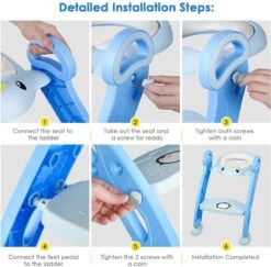 Buxibo Kinder WC Met Opstapje - WC Bril Kind - Kinderzitting WC - Toilet Verkleiner - Toilettrainer - Blauw -Winkel Voor Babyproducten 1200x1181 3