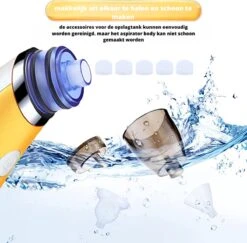 Premium Elektrische Oplaadbare Neus Reiniger Voor Baby En Kinderen - Inclusief Oplader, Handleiding En Batterijen - Hygiënische Neusreiniger - Baby Aspirator - Neuszuiger - Baby Neuspompje - Toetenveger - Baby Neusreiniger - Geel - Neusspoeler -Winkel Voor Babyproducten 1200x1182