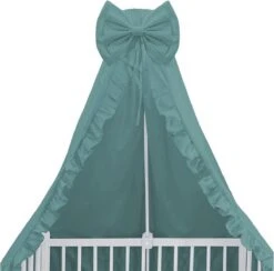 Babybam Hemeltje Ruffle Stone Green Babysluier Met Ruches - Babyhemeltje Voor Wiegje Of Ledikant