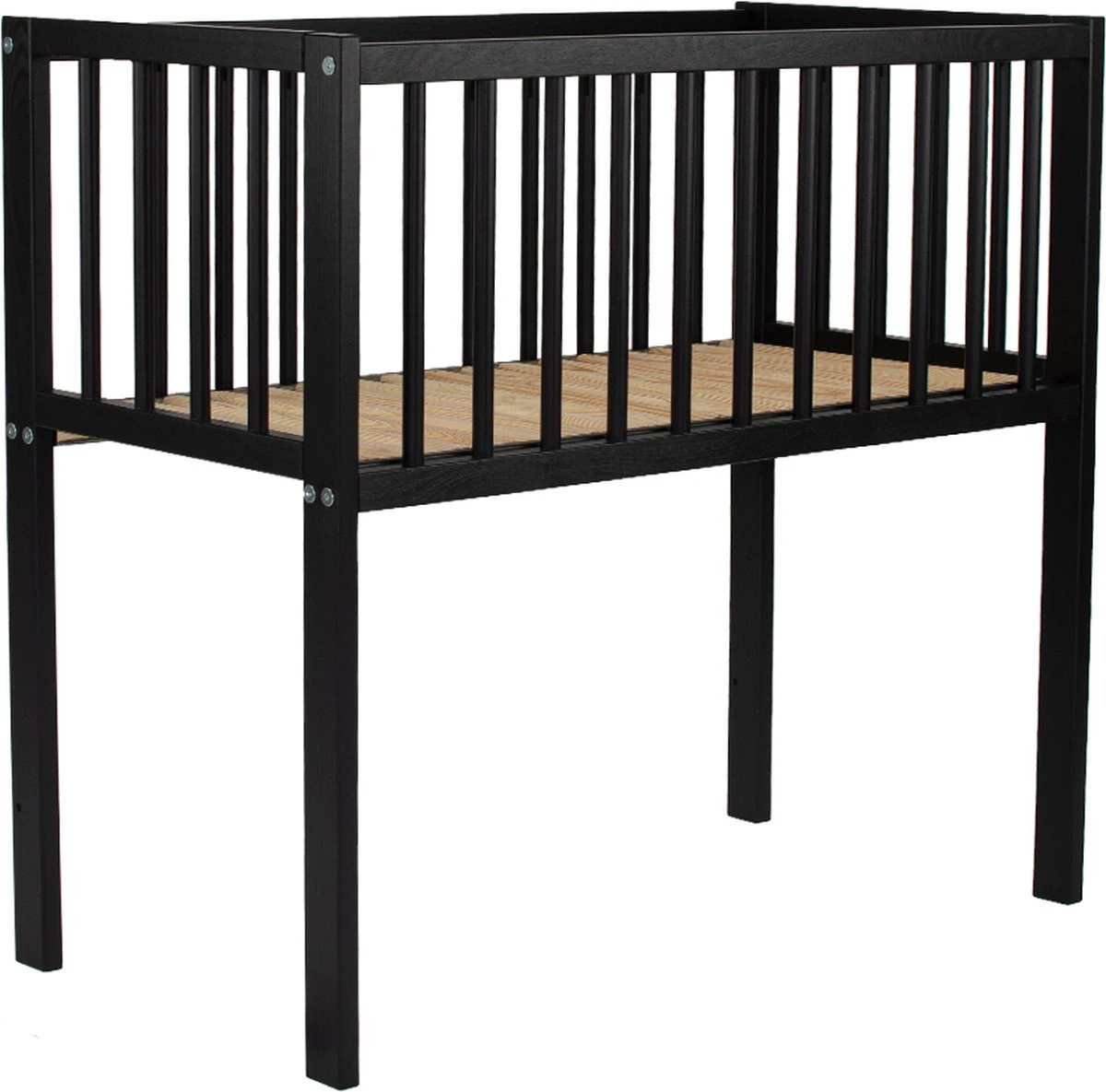 Colorfull Home - Wieg - Co-Sleeper - Aanschuifwieg - 40x80 Cm - Zwart 11 Colorfull Home - Wieg - Co-Sleeper - Aanschuifwieg - 40x80 Cm - Zwart - Afbeelding 9