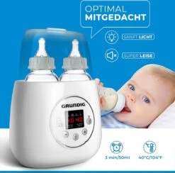 Grundig Flessenwarmer - Dubbele Flesverwarmer - 200W - Ruimte Voor 2 Babyflessen - Verwarmen, Ontdooien En Steriliseren - Incl. Stoomkap - Wit -Winkel Voor Babyproducten 1200x1185 9
