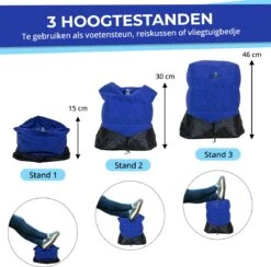 Merkloos Voetensteun - Vliegtuigbedje - Premium Quality - Reisbedje - 3 Hoogtestanden - Vliegtuig Kussen - Voetenbankje Of Poef - Met Opbergzakje & Pomp - Grijs -Winkel Voor Babyproducten 1200x1187 17
