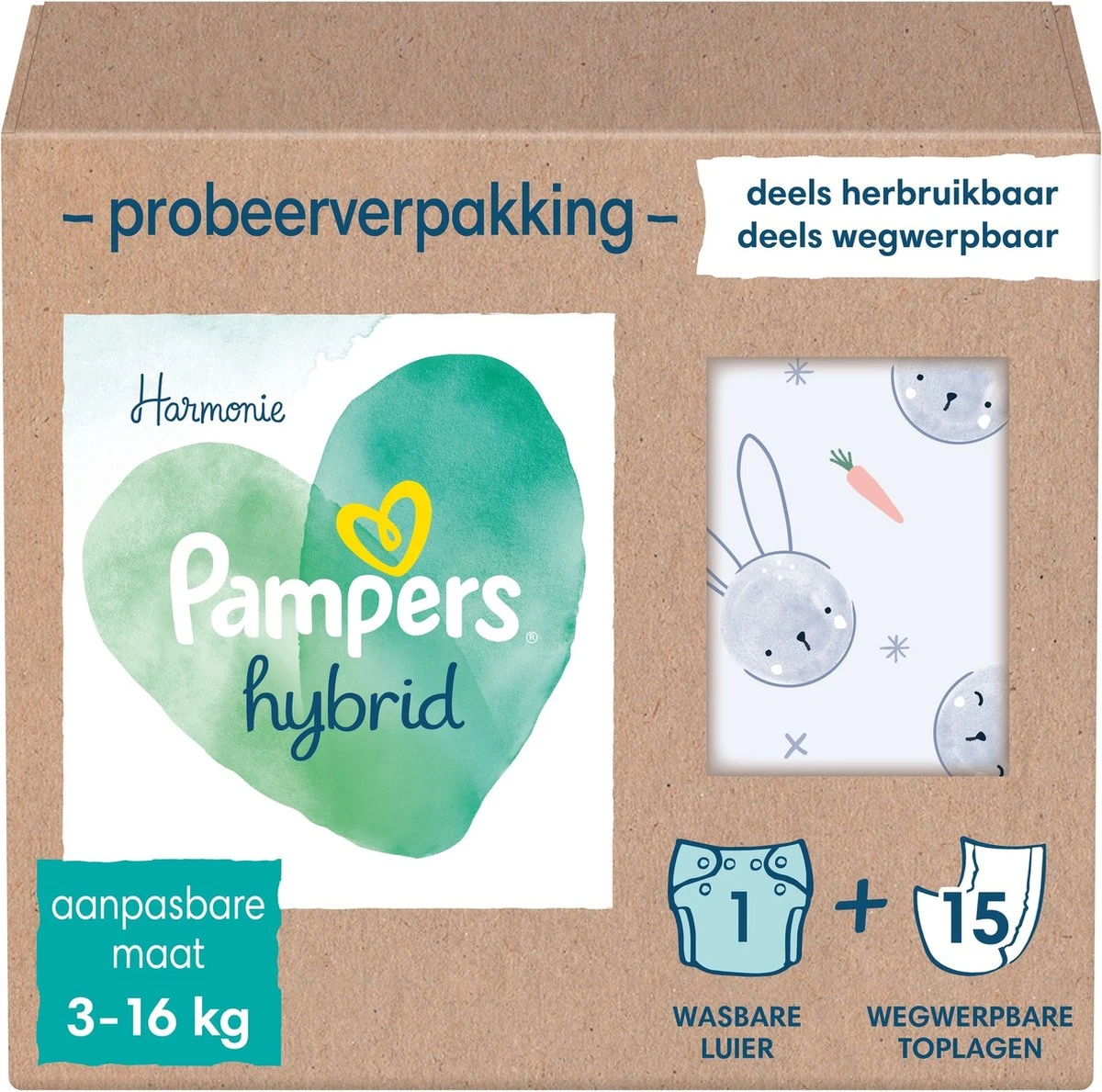 Pampers® Pampers - Harmonie Hybrid - Wasbare Luier - Probeerverpakking 3 Pampers® Pampers - Harmonie Hybrid - Wasbare Luier - Probeerverpakking
