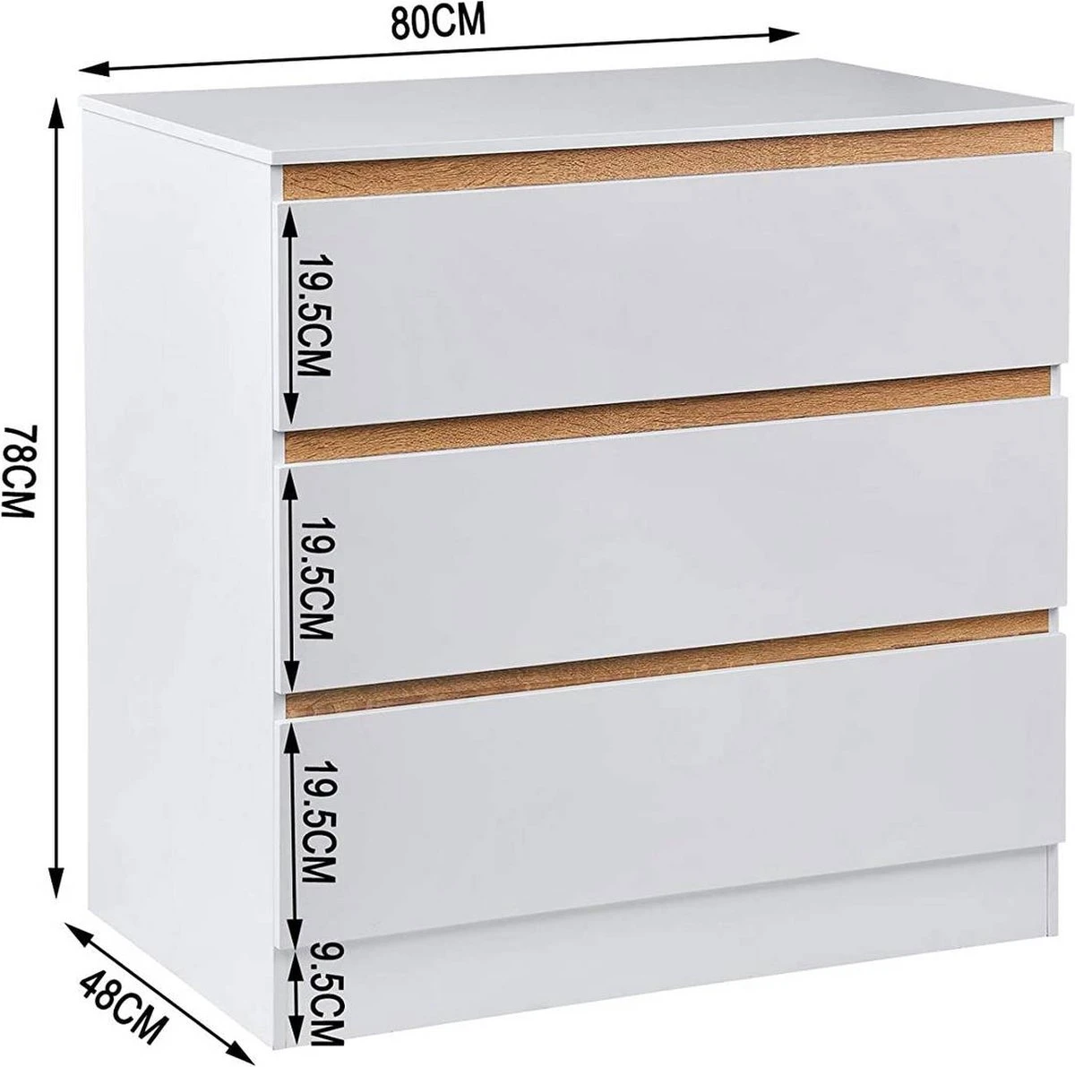 Kamyra® Commode/Ladekast Voor Baby - Verzorgingstafel - Kasten - Babykamer, Badkamer - Wit, 78 X 80 X 48 Cm 4 Kamyra® Commode/Ladekast Voor Baby - Verzorgingstafel - Kasten - Babykamer, Badkamer - Wit, 78 X 80 X 48 Cm - Afbeelding 2