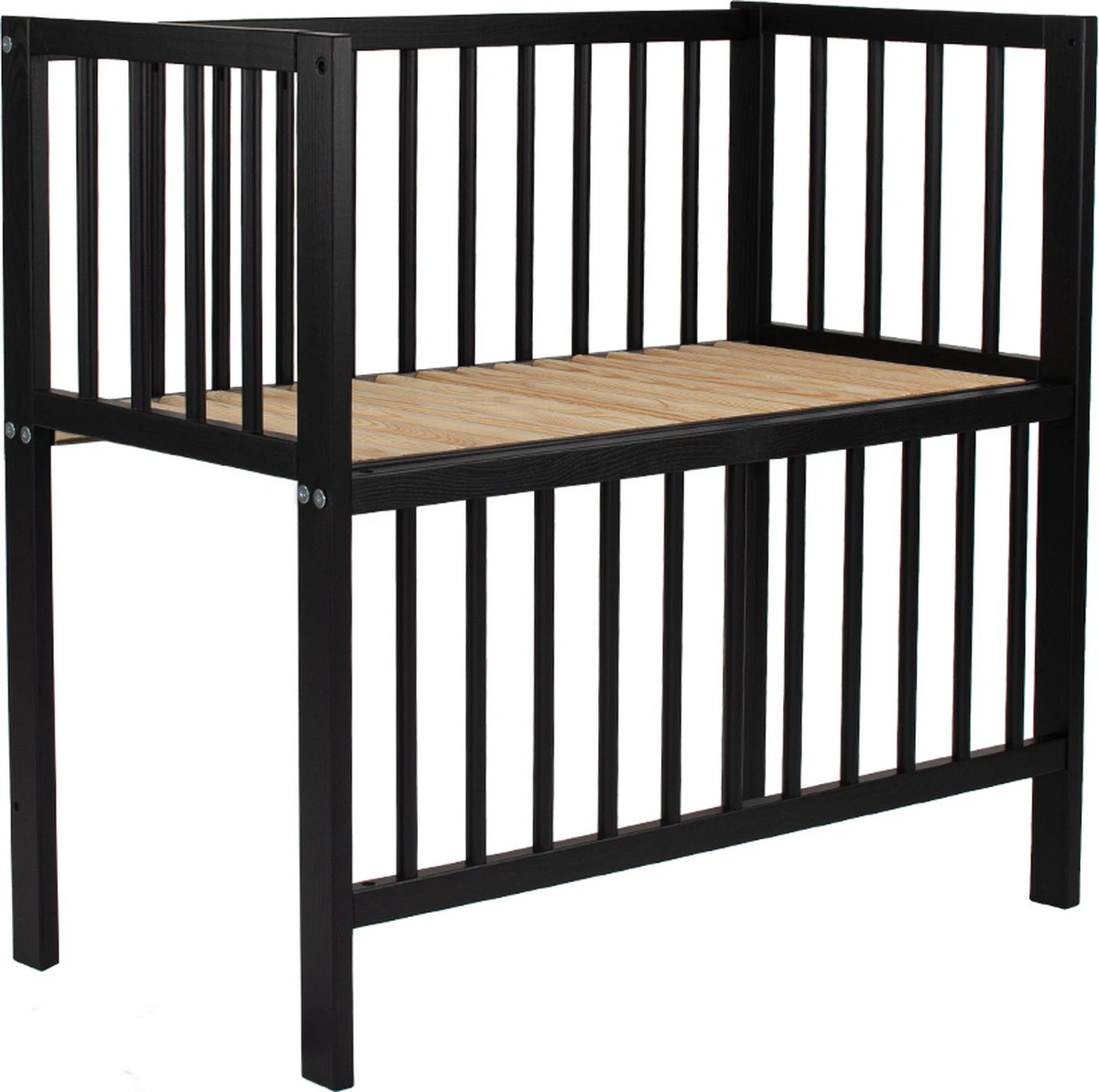 Colorfull Home - Wieg - Co-Sleeper - Aanschuifwieg - 40x80 Cm - Zwart 4 Colorfull Home - Wieg - Co-Sleeper - Aanschuifwieg - 40x80 Cm - Zwart - Afbeelding 2