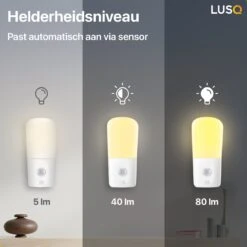 LUSQ® - LED Nachtlampje Met Bewegingssensor In Stopcontact - 2 Stuks - Nachtlampjes Met Bewegingssensor - Nacht Lamp Met Dag En Nacht Sensor - -Winkel Voor Babyproducten 1200x1200 1002
