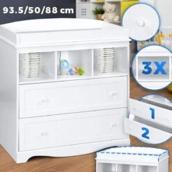 Trend24 - Commode - Verzoringstafel - Commode Kasten - Aankleedtafel - Babykamer - Wit -Winkel Voor Babyproducten 1200x1200 1069