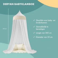 Deryan Baby Klamboe Vintage 245cm - Kinderklamboe - Hemeltje - Wit/Ivory -Winkel Voor Babyproducten 1200x1200 1186