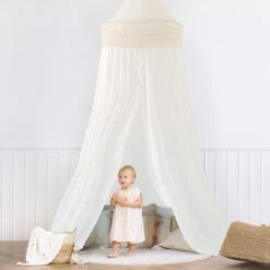 Deryan Baby Klamboe Vintage 245cm - Kinderklamboe - Hemeltje - Wit/Ivory -Winkel Voor Babyproducten 1200x1200 1187