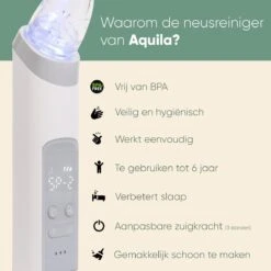 AQUILA Elektrische Neusreiniger Voor Baby En Kinderen - Neuszuiger Baby - Neuspeer - Vrij Van BPA - Oplaadbaar - 3 Standen, Muziek En Licht Voor Afleiding -Winkel Voor Babyproducten 1200x1200 12
