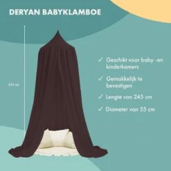 Deryan Baby Klamboe Vintage 245cm - Kinderklamboe - Hemeltje - Chestnut -Winkel Voor Babyproducten 1200x1200 1230