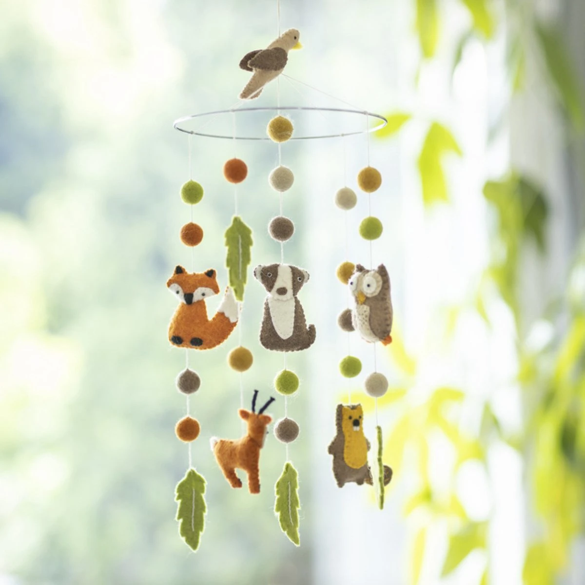 Mobiel Bosdiertjes - 21cm - Vilten Figuren - BeYoona - Fairtrade - Decoratie Voor Boven Bed, Box Of Als Babykamer Accessoire 4 Mobiel Bosdiertjes - 21cm - Vilten Figuren - BeYoona - Fairtrade - Decoratie Voor Boven Bed, Box Of Als Babykamer Accessoire - Afbeelding 2