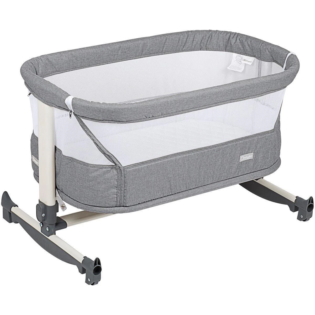 BabyGO Co Sleeper Wieg Met Schommelfuntie Vivaldi Grey 7 BabyGO Co Sleeper Wieg Met Schommelfuntie Vivaldi Grey - Afbeelding 5