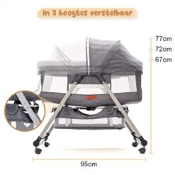 Twinky® Co-Sleeper – Opvouwbare Wieg En Aanschuifbed Voor Baby En Peuter – Incl. Matras – Reisbedje – Babybedje Voor Baby En Peuter -Winkel Voor Babyproducten 1200x1200 1442