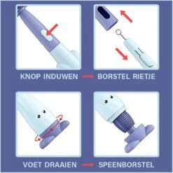 Baby Flessenborstel - Flessenreiniger - Flessenborstel Siliconen - Flesvoedingsaccessoires - BPA Vrij - Blauw - 3 In 1 -Winkel Voor Babyproducten 1200x1200 1542