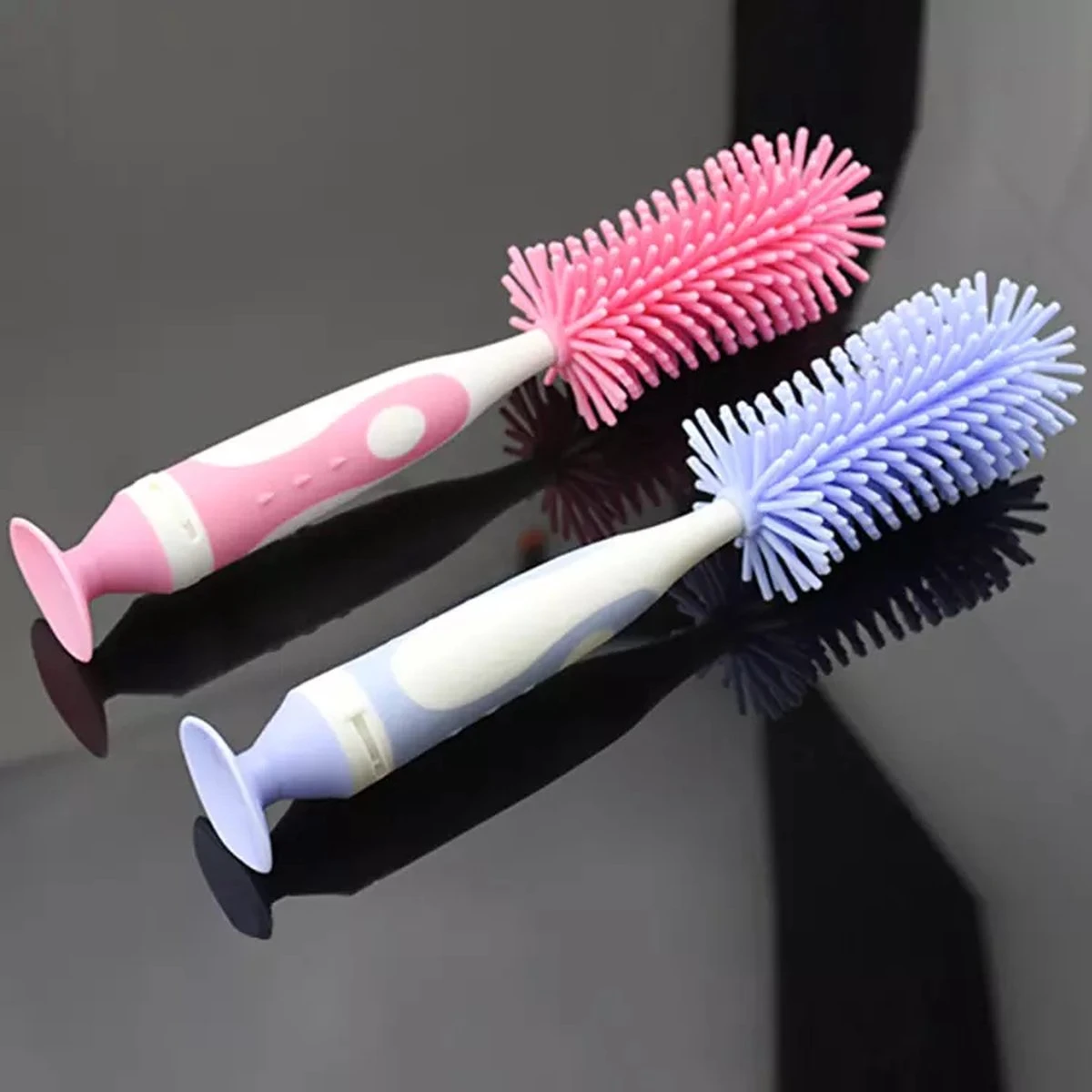 Merkloos Flessenborstel - Schoonmaakborstel Babyfles - Flessenreiniger - Fles Afwasborstel - Borstel Voor Drinkbus Of Drinkfles - Silicone - Duurzaam - Roze 7 Merkloos Flessenborstel - Schoonmaakborstel Babyfles - Flessenreiniger - Fles Afwasborstel - Borstel Voor Drinkbus Of Drinkfles - Silicone - Duurzaam - Roze - Afbeelding 5