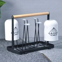 Flessenrek - Droogrek Babyfles - Flessen Rek Baby - Flessendroogrek - Afdruiprek - Afwasrek - Flessenrekje - Lekbak - Égouttoir - Zwart Met Houten Handvat - Vetalo -Winkel Voor Babyproducten 1200x1200 1689