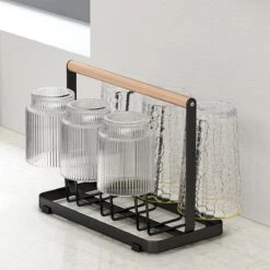 Flessenrek - Droogrek Babyfles - Flessen Rek Baby - Flessendroogrek - Afdruiprek - Afwasrek - Flessenrekje - Lekbak - Égouttoir - Zwart Met Houten Handvat - Vetalo -Winkel Voor Babyproducten 1200x1200 1690