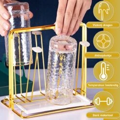 Flessenrek - Droogrek Babyfles - Flessen Rek Baby - Flessendroogrek Met Opvangbak - Afdruiprek - Afwasrek - Flessenrekje - Lekbak - Égouttoir - Goude Droogrek - Vetalo -Winkel Voor Babyproducten 1200x1200 1709
