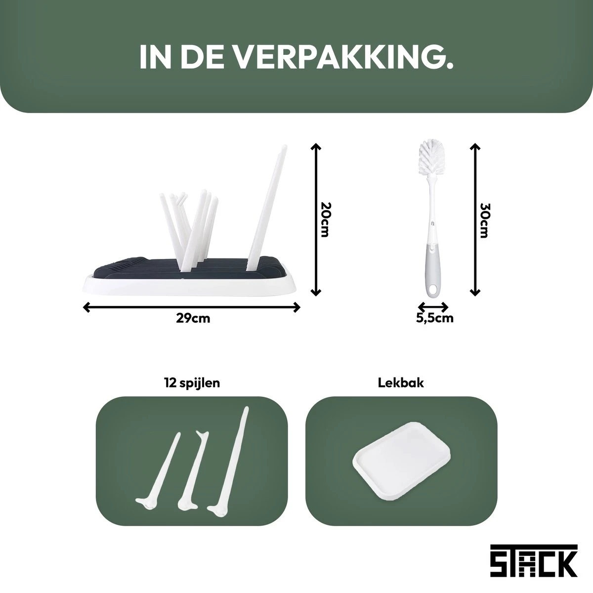 STACK Flessen Droogrek Met Flessenborstel | Zwart - Geschikt Voor Flessen En Doppen - Droogrek Voor Flessen - Baby Flessenrek - Afdruiprek Baby - Drying Rack - Babyfles Droogrek - Afdruiprek Fles Met Lekbak - Afdruiprek - Babyflessen - Flessenrek 9 STACK Flessen Droogrek Met Flessenborstel | Zwart - Geschikt Voor Flessen En Doppen - Droogrek Voor Flessen - Baby Flessenrek - Afdruiprek Baby - Drying Rack - Babyfles Droogrek - Afdruiprek Fles Met Lekbak - Afdruiprek - Babyflessen - Flessenrek - Afbeelding 7