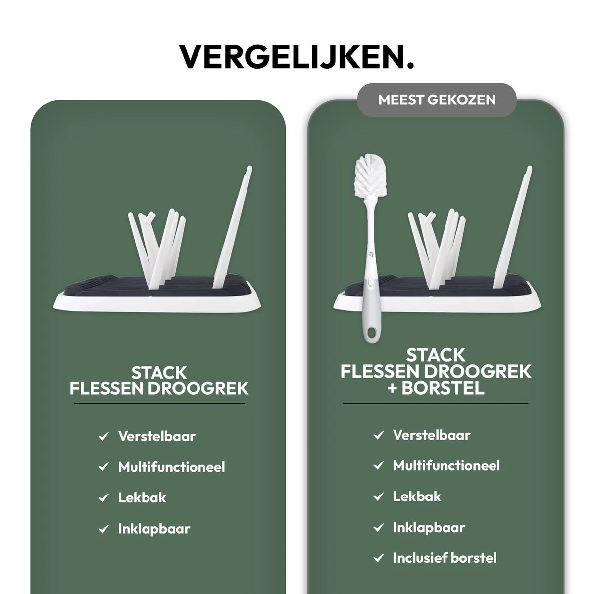 STACK Flessen Droogrek Met Flessenborstel | Zwart - Geschikt Voor Flessen En Doppen - Droogrek Voor Flessen - Baby Flessenrek - Afdruiprek Baby - Drying Rack - Babyfles Droogrek - Afdruiprek Fles Met Lekbak - Afdruiprek - Babyflessen - Flessenrek 10 STACK Flessen Droogrek Met Flessenborstel | Zwart - Geschikt Voor Flessen En Doppen - Droogrek Voor Flessen - Baby Flessenrek - Afdruiprek Baby - Drying Rack - Babyfles Droogrek - Afdruiprek Fles Met Lekbak - Afdruiprek - Babyflessen - Flessenrek - Afbeelding 8