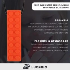 Bijtketting - Kauwketting | Bouwblokje Patroon Oranje -Winkel Voor Babyproducten 1200x1200 1965