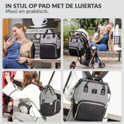 Buxibo Luier- En Verzorgingstas Inclusief USB Oplaadstation - Baby Rug Tas Met Isoleervak - Diaper Backpack Bag - Reis Rugzak - Grote Capaciteit - 23.8L - Zwart -Winkel Voor Babyproducten 1200x1200 2286