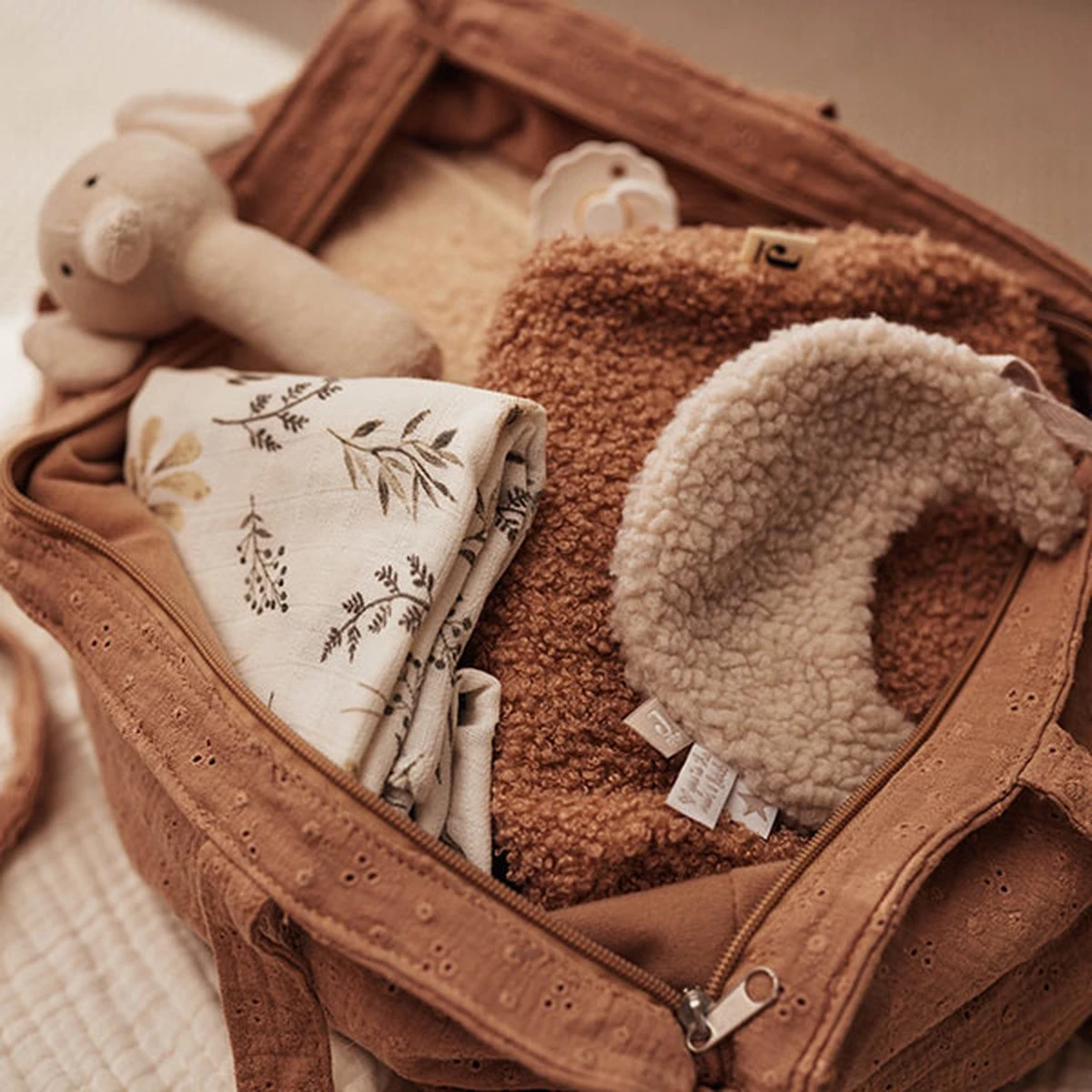 Jollein Shopper Embroidery - Biscuit 17 Jollein Shopper Embroidery - Biscuit - Afbeelding 15